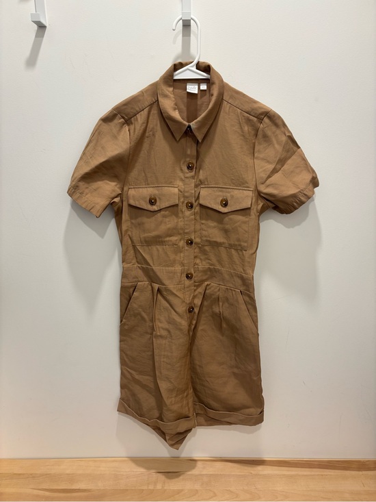 twik Pants - twik Tan Utility Zip-Front Romper